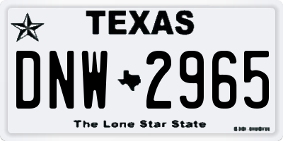 TX license plate DNW2965