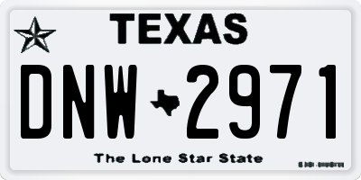 TX license plate DNW2971