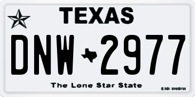 TX license plate DNW2977