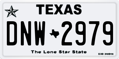 TX license plate DNW2979