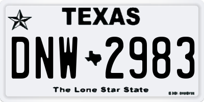 TX license plate DNW2983