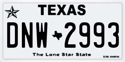 TX license plate DNW2993
