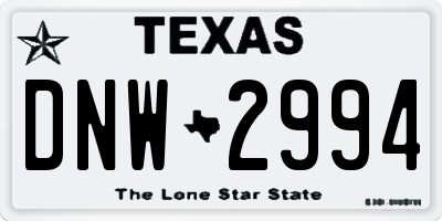TX license plate DNW2994
