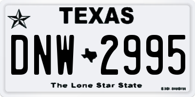 TX license plate DNW2995