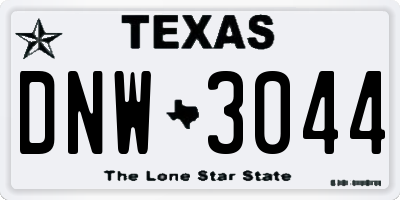 TX license plate DNW3044