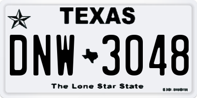 TX license plate DNW3048