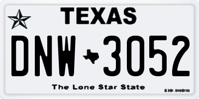 TX license plate DNW3052