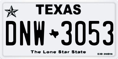 TX license plate DNW3053