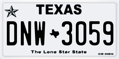 TX license plate DNW3059