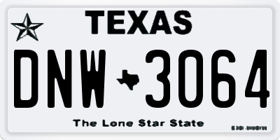 TX license plate DNW3064