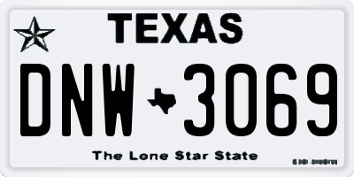 TX license plate DNW3069