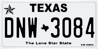 TX license plate DNW3084