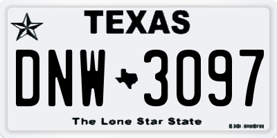 TX license plate DNW3097