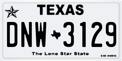 TX license plate DNW3129