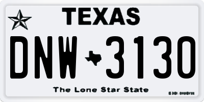 TX license plate DNW3130