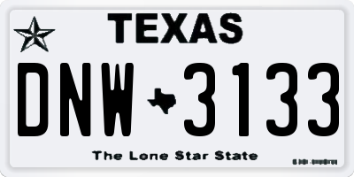 TX license plate DNW3133
