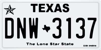 TX license plate DNW3137