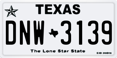 TX license plate DNW3139