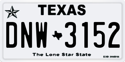 TX license plate DNW3152