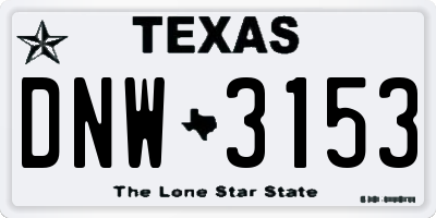 TX license plate DNW3153