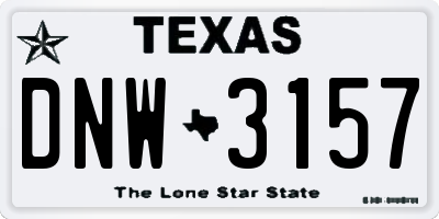 TX license plate DNW3157