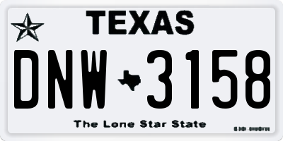 TX license plate DNW3158