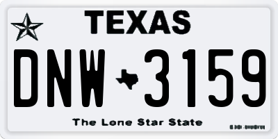 TX license plate DNW3159