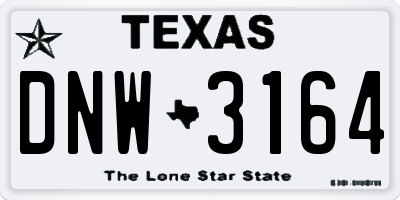 TX license plate DNW3164