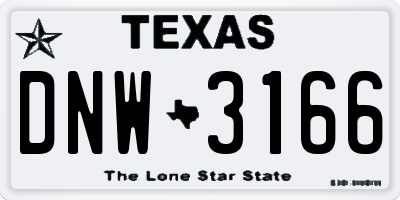 TX license plate DNW3166