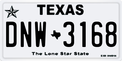 TX license plate DNW3168