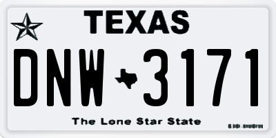 TX license plate DNW3171