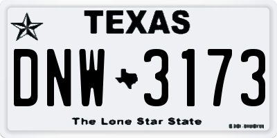 TX license plate DNW3173