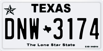 TX license plate DNW3174