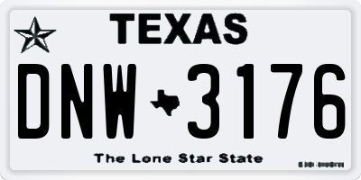 TX license plate DNW3176