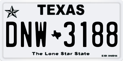 TX license plate DNW3188