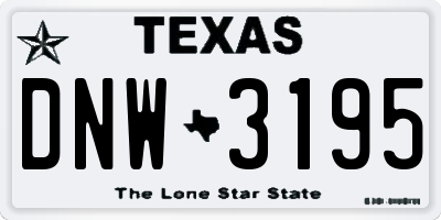 TX license plate DNW3195