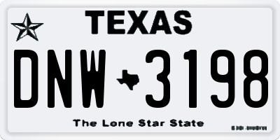 TX license plate DNW3198