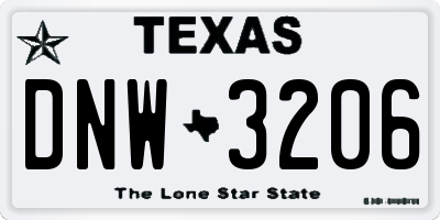 TX license plate DNW3206