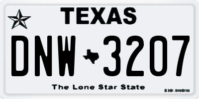 TX license plate DNW3207