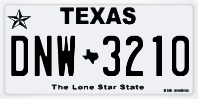 TX license plate DNW3210