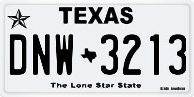 TX license plate DNW3213