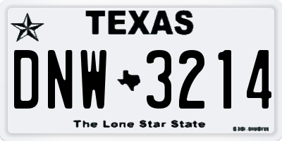 TX license plate DNW3214
