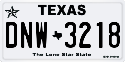 TX license plate DNW3218