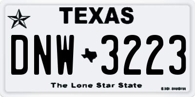 TX license plate DNW3223