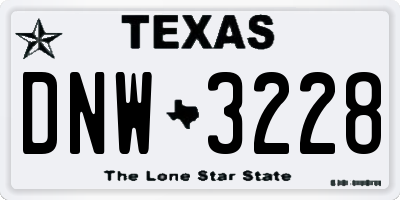 TX license plate DNW3228