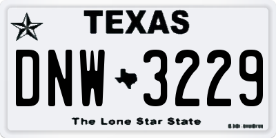TX license plate DNW3229