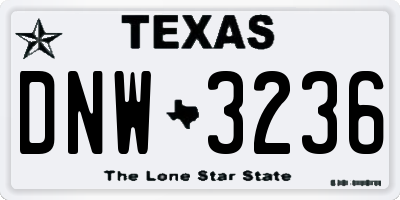 TX license plate DNW3236