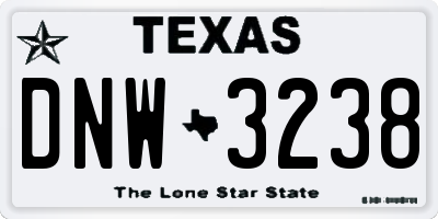 TX license plate DNW3238