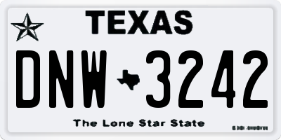 TX license plate DNW3242