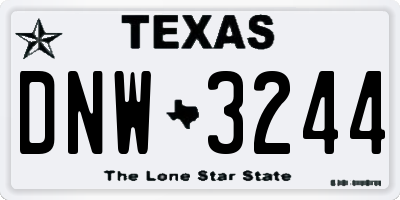 TX license plate DNW3244